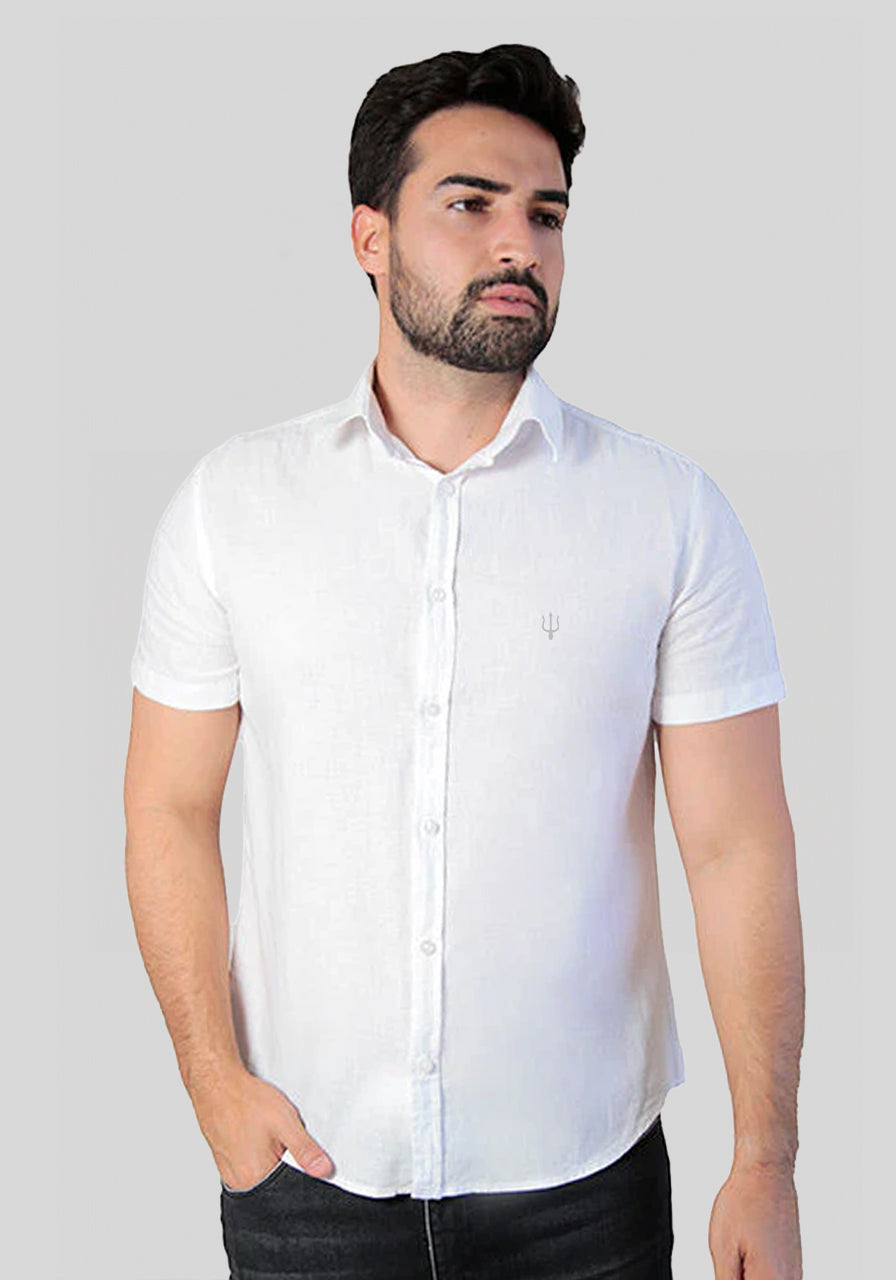 Camisa Linho Manga Curta